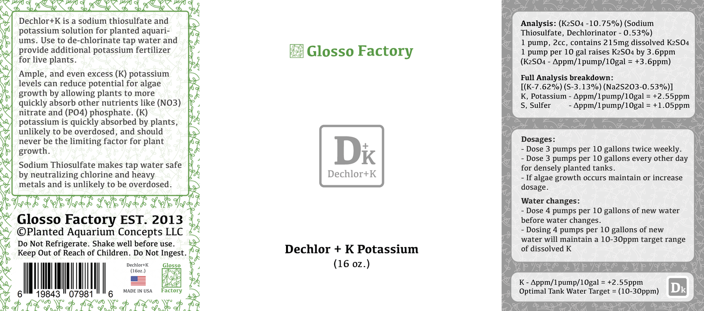 Dechlor+K Potassium Fertilizer, 16oz
